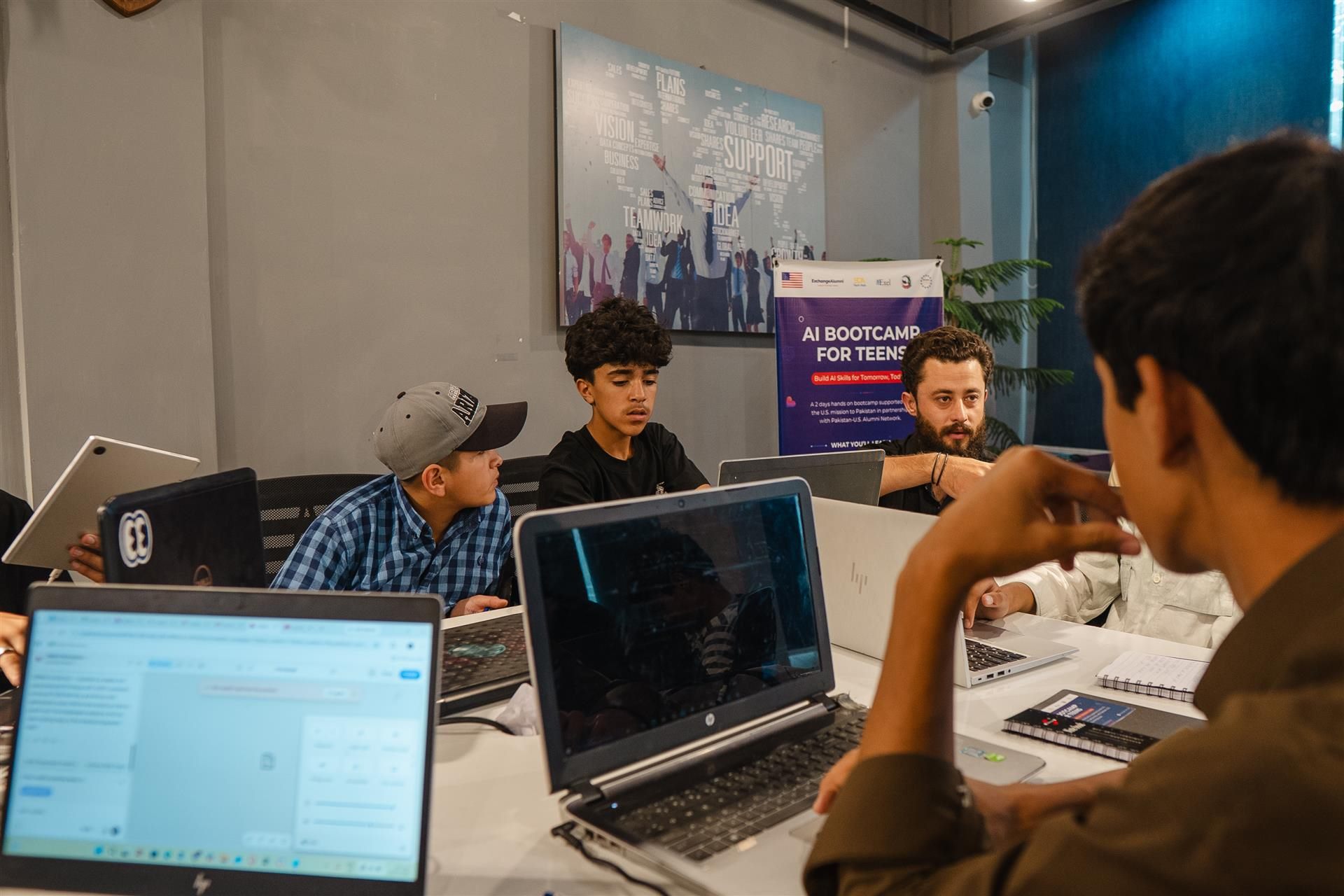 Classroom discussion during bootcamp